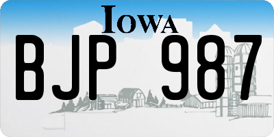 IA license plate BJP987