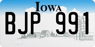 IA license plate BJP991