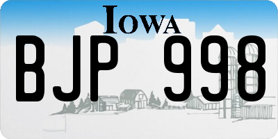 IA license plate BJP998