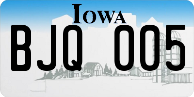 IA license plate BJQ005
