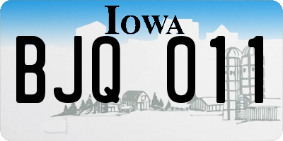 IA license plate BJQ011