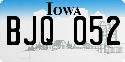 IA license plate BJQ052