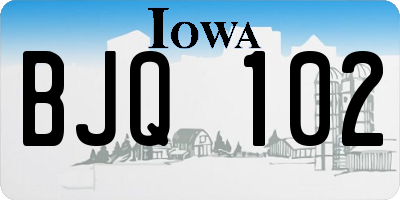 IA license plate BJQ102