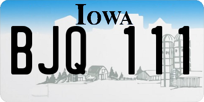 IA license plate BJQ111