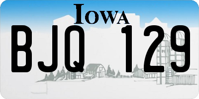 IA license plate BJQ129