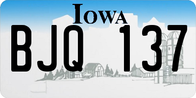 IA license plate BJQ137