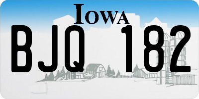 IA license plate BJQ182
