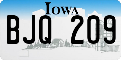 IA license plate BJQ209