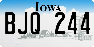 IA license plate BJQ244