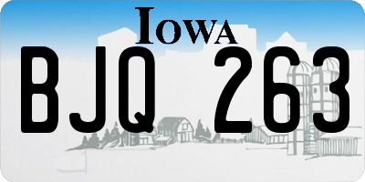 IA license plate BJQ263
