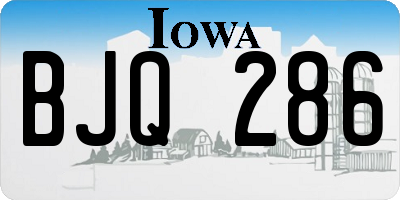 IA license plate BJQ286