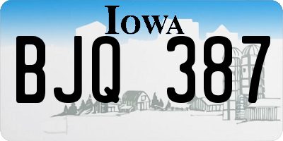IA license plate BJQ387