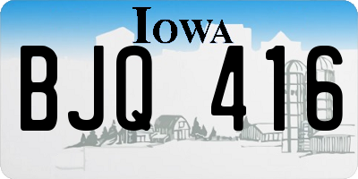 IA license plate BJQ416