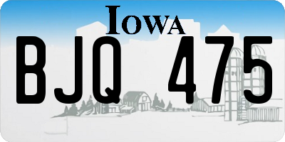 IA license plate BJQ475