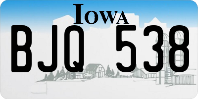 IA license plate BJQ538