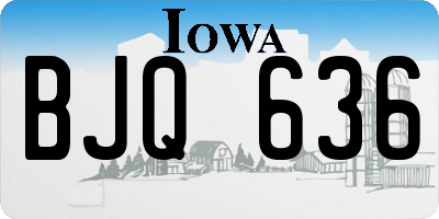 IA license plate BJQ636