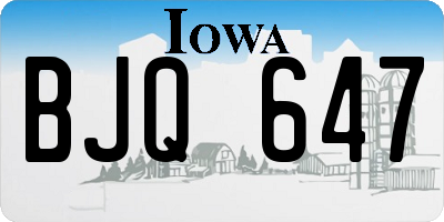 IA license plate BJQ647
