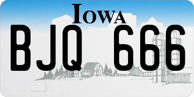 IA license plate BJQ666