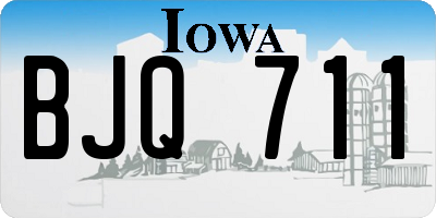 IA license plate BJQ711