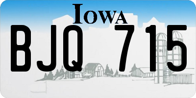 IA license plate BJQ715