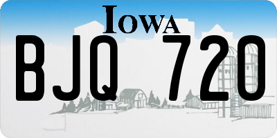 IA license plate BJQ720