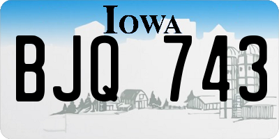 IA license plate BJQ743