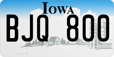 IA license plate BJQ800