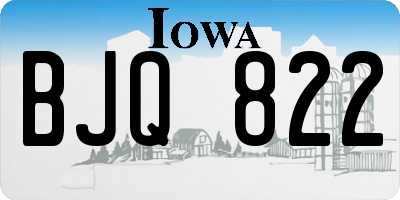 IA license plate BJQ822