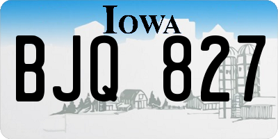 IA license plate BJQ827