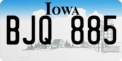 IA license plate BJQ885