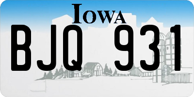 IA license plate BJQ931