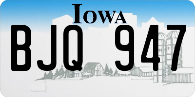IA license plate BJQ947