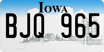 IA license plate BJQ965