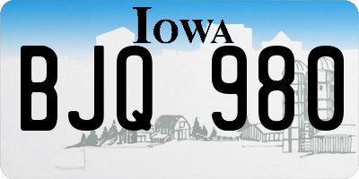 IA license plate BJQ980