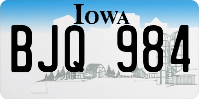 IA license plate BJQ984