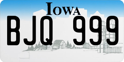 IA license plate BJQ999
