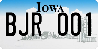IA license plate BJR001