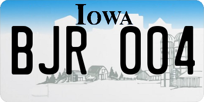 IA license plate BJR004
