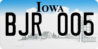 IA license plate BJR005