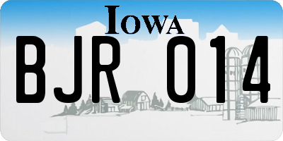 IA license plate BJR014