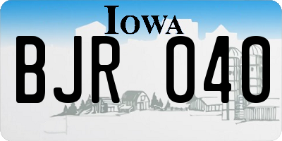 IA license plate BJR040