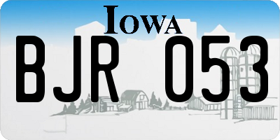 IA license plate BJR053