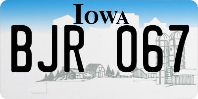 IA license plate BJR067