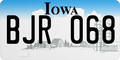 IA license plate BJR068