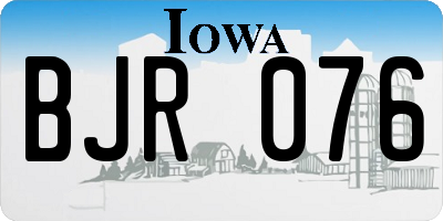 IA license plate BJR076