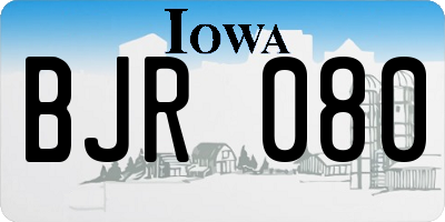 IA license plate BJR080