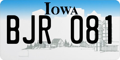 IA license plate BJR081