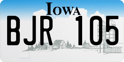 IA license plate BJR105