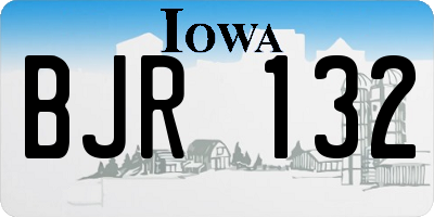 IA license plate BJR132
