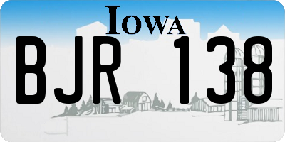 IA license plate BJR138